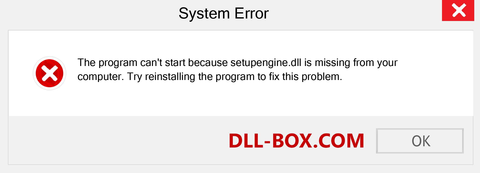  setupengine.dll file is missing?. Download for Windows 7, 8, 10 - Fix  setupengine dll Missing Error on Windows, photos, images